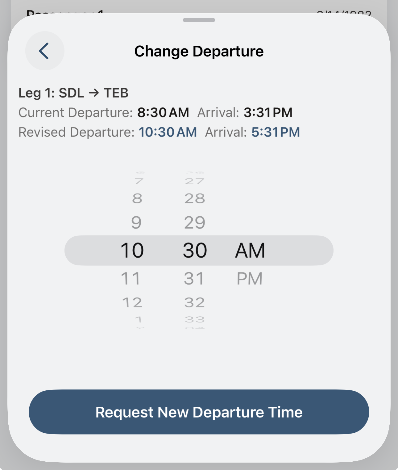 Change Departure Time