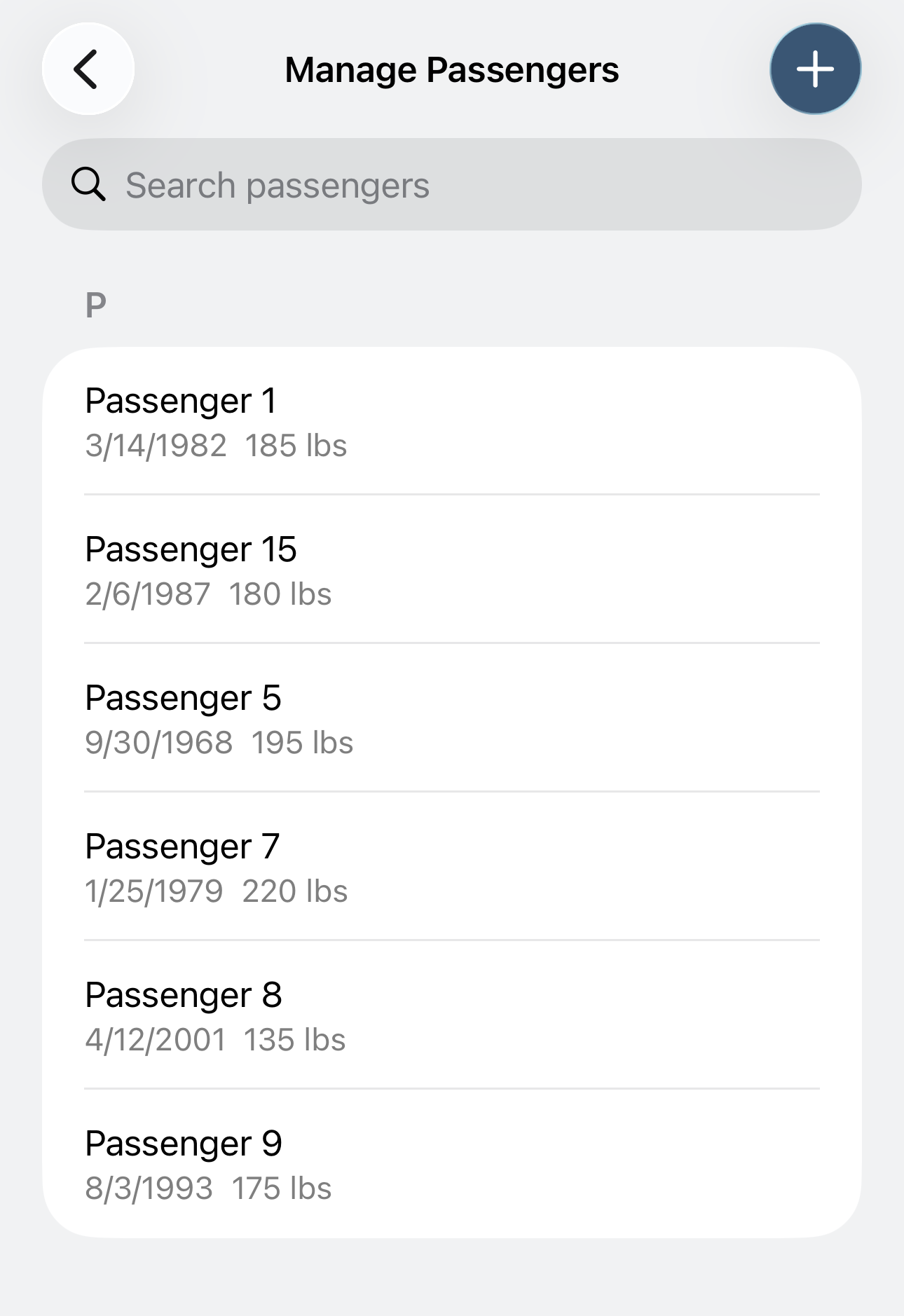 Manage passengers